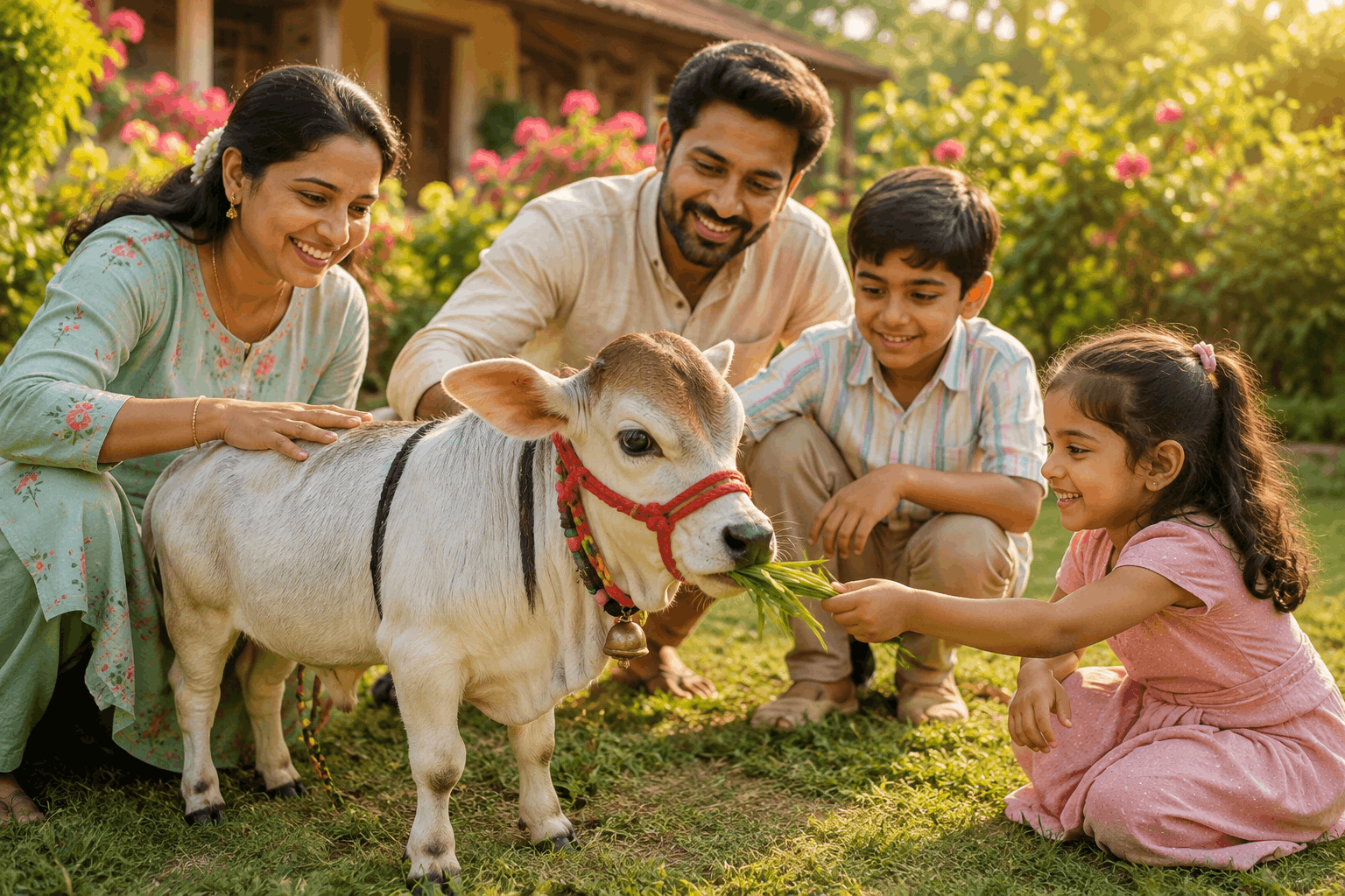 Family Loves Cow